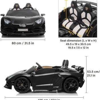 Lamborghini Aventador Drifter 24v Midnight Black Licencirani Auto Na Akumulator 11
