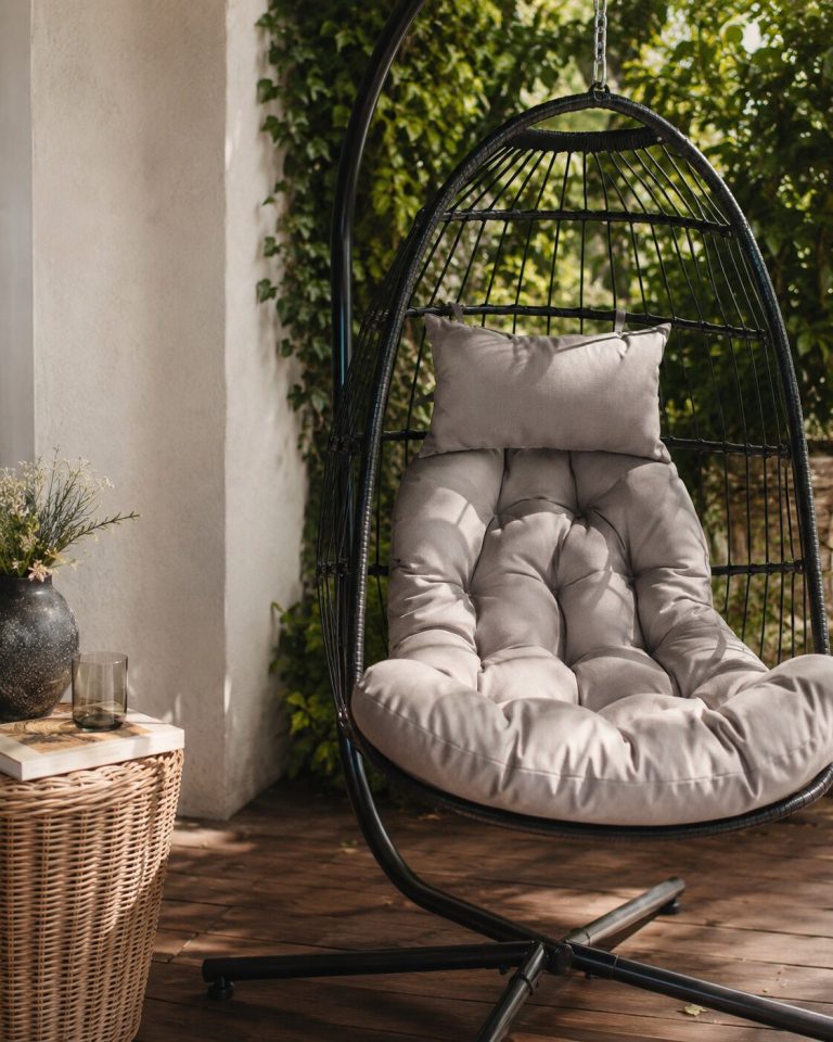 Viseća Fotelja Cocoon Udobno Crna 6