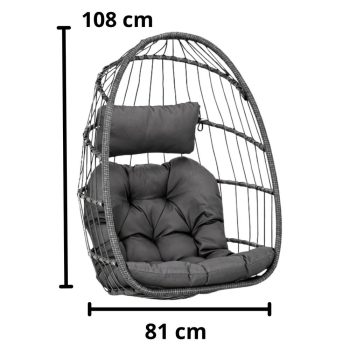 Viseća Fotelja Cocoon Udobno Siva 4