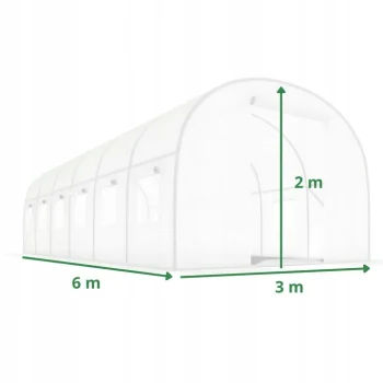 Vrtni Plastenik 3x6m (18m2) Bijeli 12