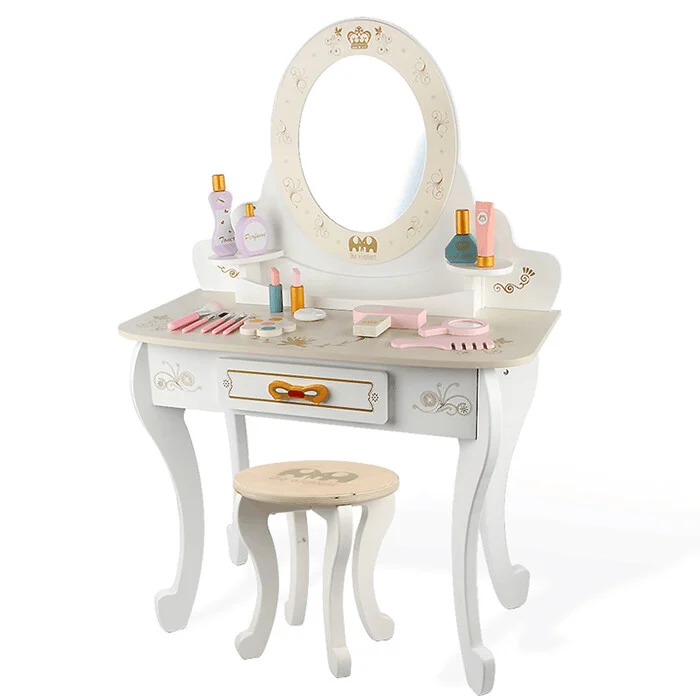 Djecji Toaletni Stolic Sa Ogledalom Princess Gold 1.png
