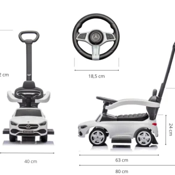 Dječja Guralica Mercedes C63 3u1 Bijela 9