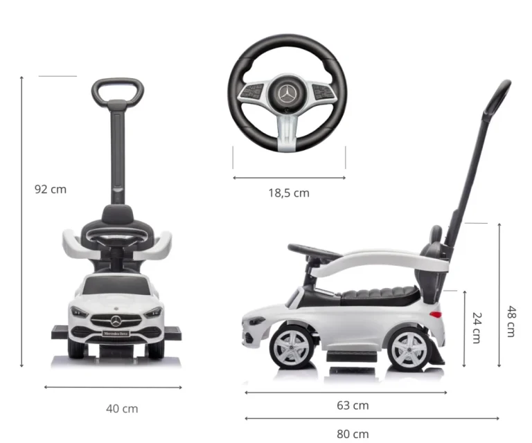 Dječja Guralica Mercedes C63 3u1 Bijela 9