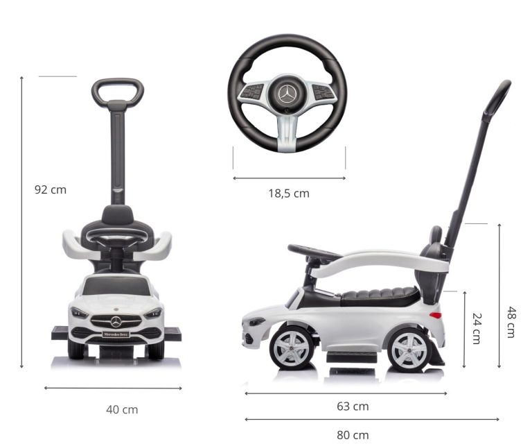 Dječja Guralica Mercedes C63 3u1 Bijela 9