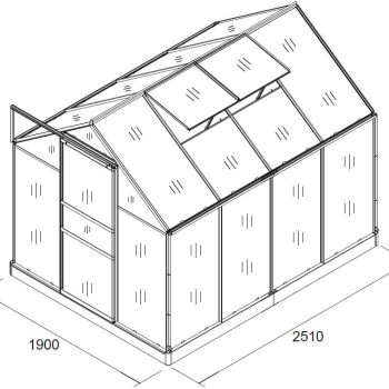 Staklenik 250x190x195cm Gardenhouse 1