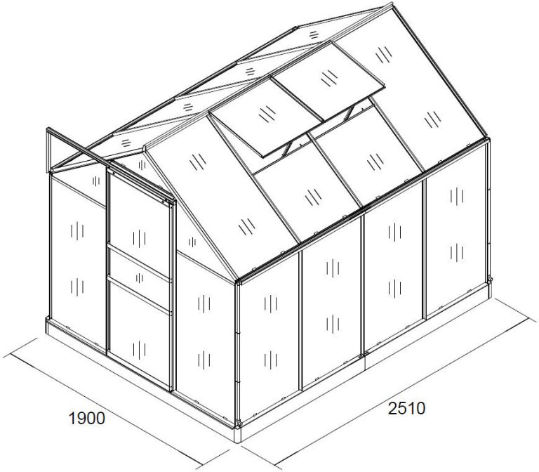 Staklenik 250x190x195cm Gardenhouse 1