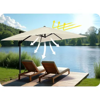Vrtni Suncobran 420cm Plonos Beige 11