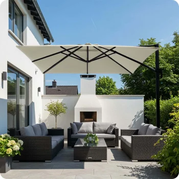 Vrtni Suncobran 420cm Plonos Beige 3