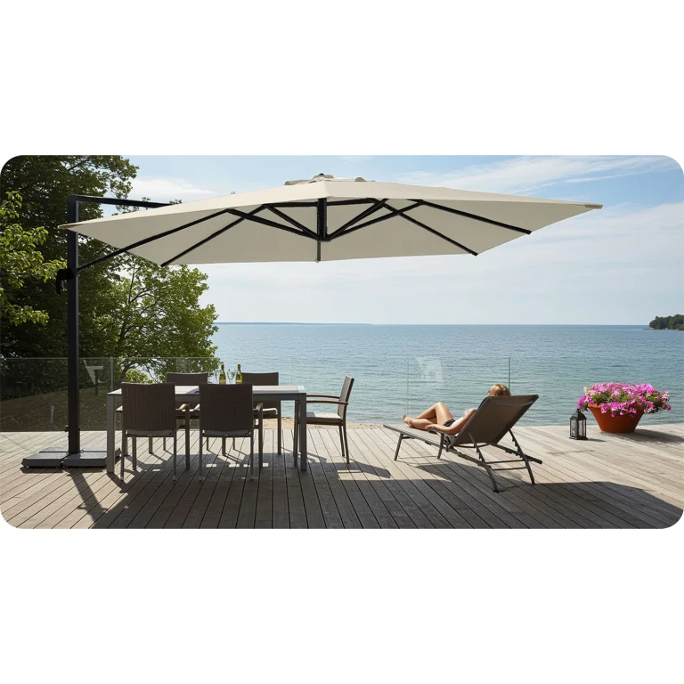 Vrtni Suncobran 420cm Plonos Beige 6