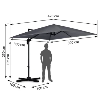 Vrtni Suncobran 420cm Plonos Grey 2