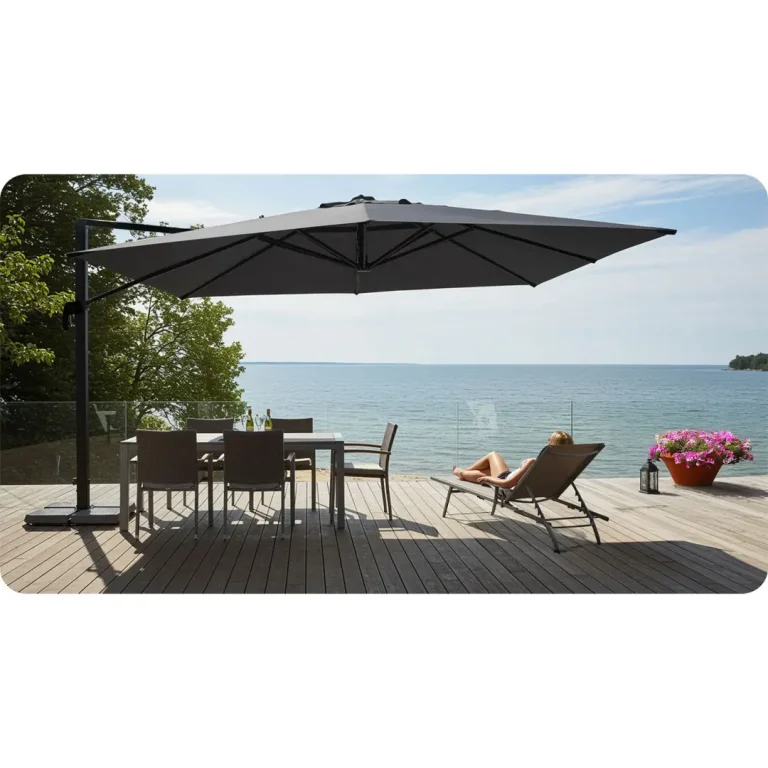 Vrtni Suncobran 420cm Plonos Grey 5