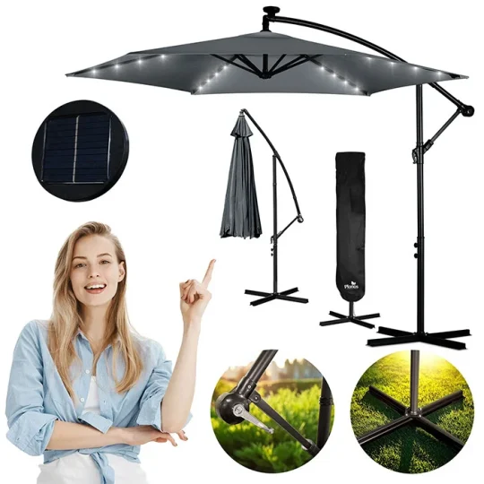 Vrtni Suncobran S Rasvjetom 350cm Plonos