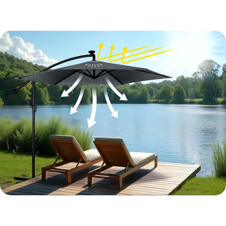 Vrtni Suncobran S Rasvjetom 350cm Plonos 9
