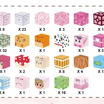 Set Magnetnih Kocki 140kom Barbie Rose 5