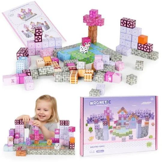 Set Magnetnih Kocki 140kom Barbie Rose