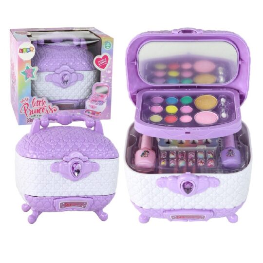 Otroška tristopenjska torbica za ličila - Hello Princess (vijolična)