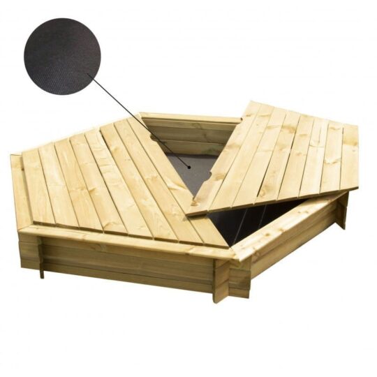Impregniran zaprt šesterokotni peskovnik - 160X160cm