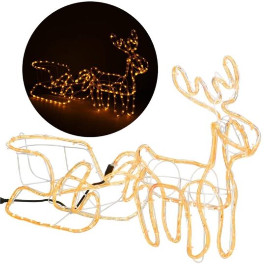 LED svetlobna dekoracija - Severni jelen s sanmi