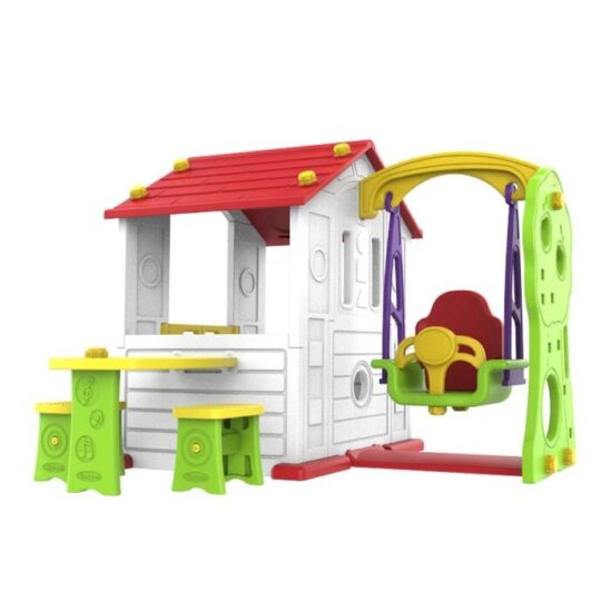 Otroška vrtna hišica z gugalnico - 3v1 Zabavna hišica