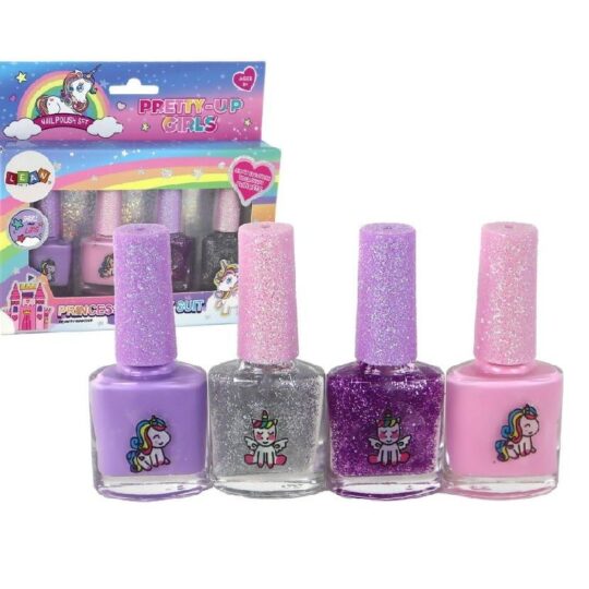 Otroški laki za nohte 4 kosi - Srebrni samorog