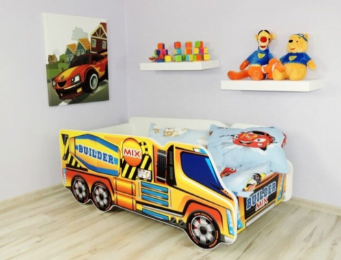 Otroška posteljica Truck 140x70cm Mixer