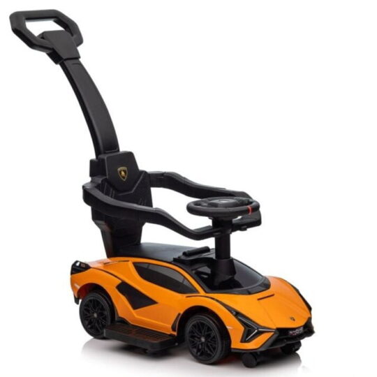 Otroški voziček Lamborghini Sian z licenco - 3v1 oranžen