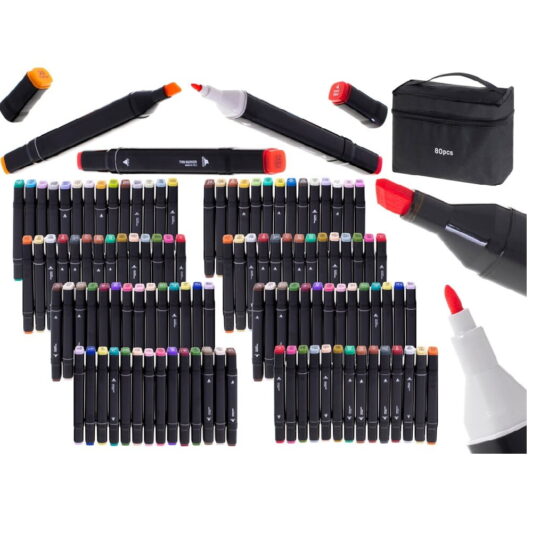 80-delni komplet dvostranskih markerjev v vrečki - čas za barvanje