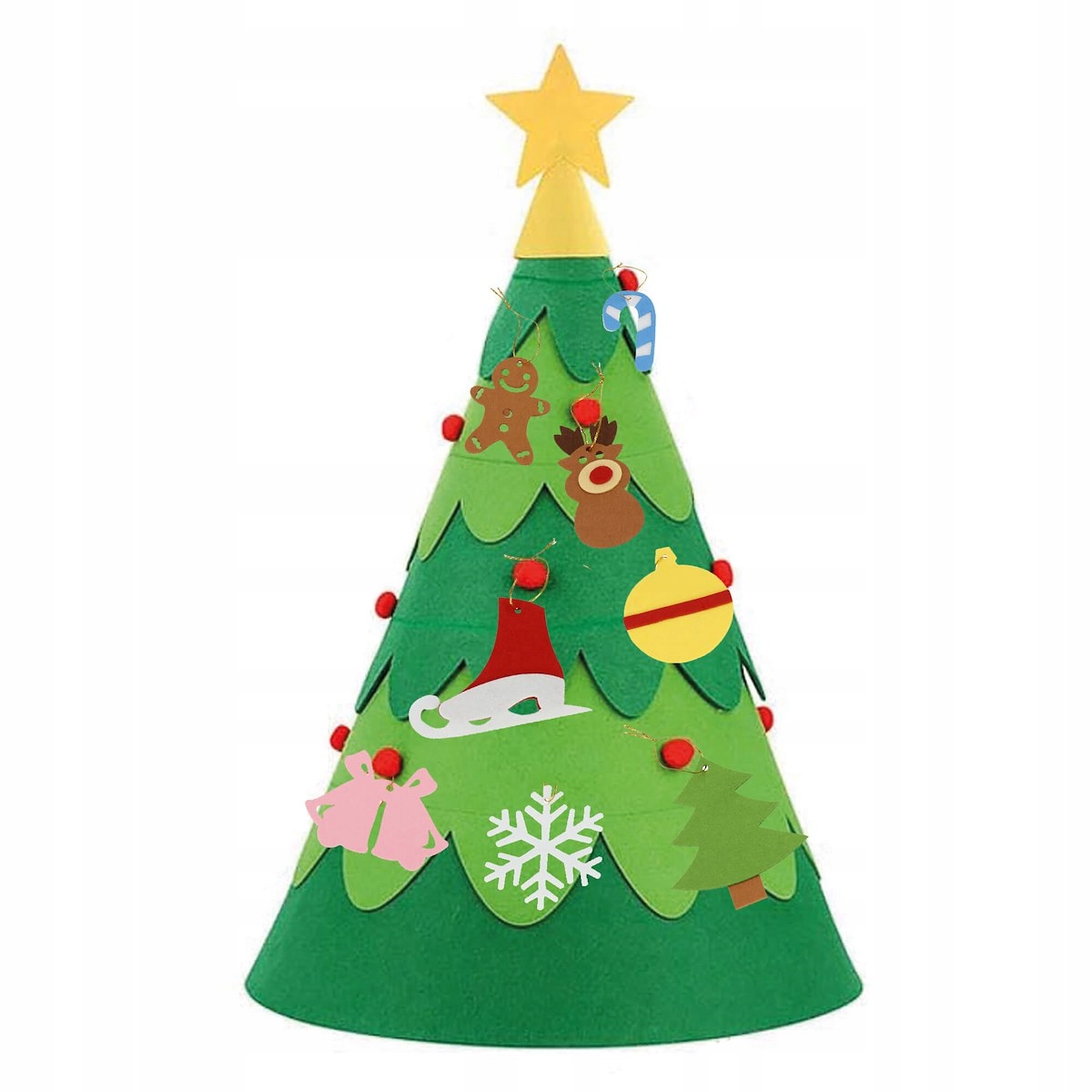 2 x božična igrača iz filca Ustvarjalna 3D DIY božična igrača iz filca za otroke z okraski Sto vrst umetnih božičnih drevesc