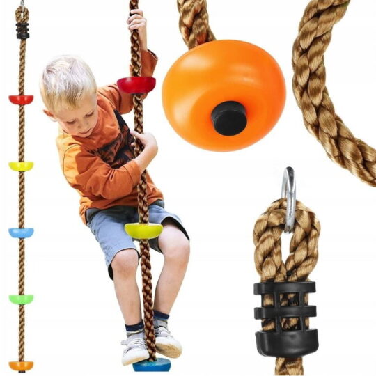 Debela plezalna vrv z okroglimi stopnicami - 200 cm