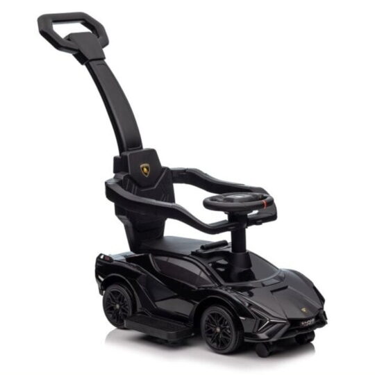 Otroški voziček Lamborghini Sian z licenco - 3v1, črne barve