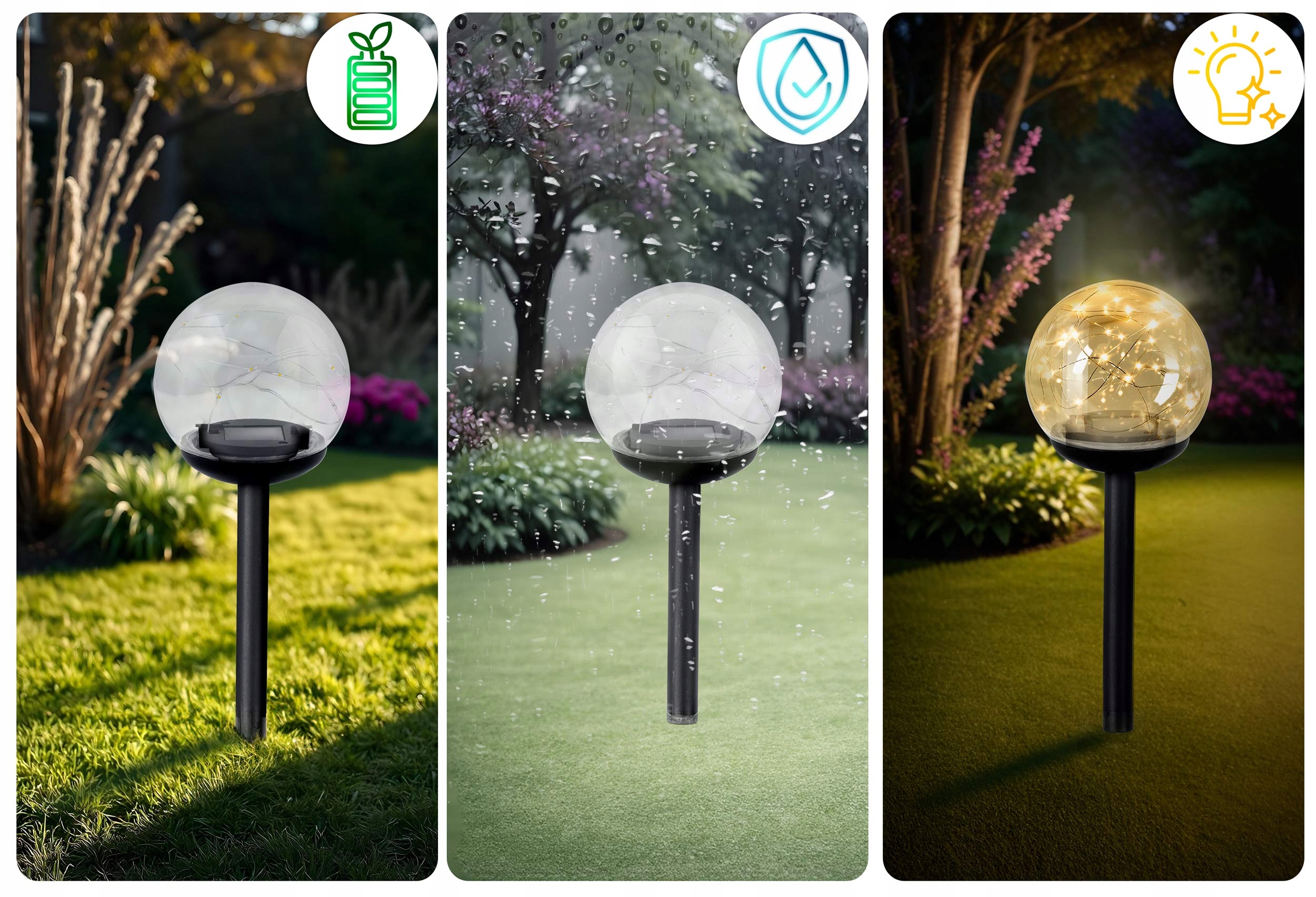 4 x SONČNE VRTNE SVETILKE LED KROGLASTE PROZORNE AVTOMATSKE Druge znamke