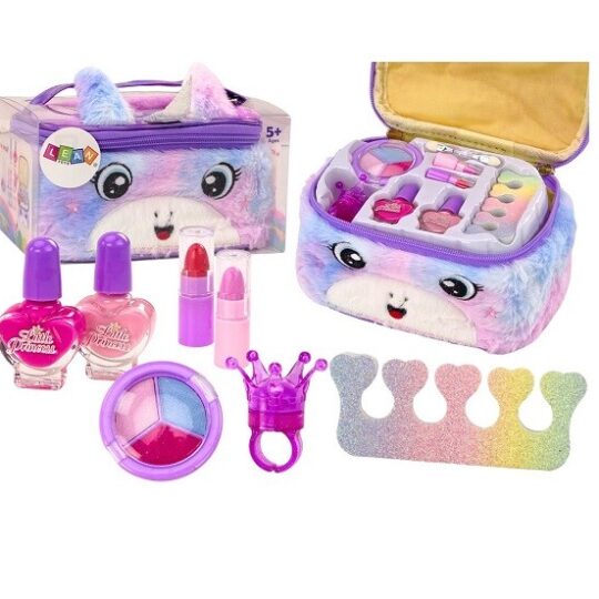 Otroški set ličil v plišasti vrečki - Puhasti samorog