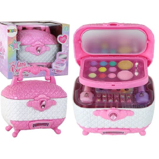 Otroška tristopenjska torbica za ličila - Hello Princess (roza)