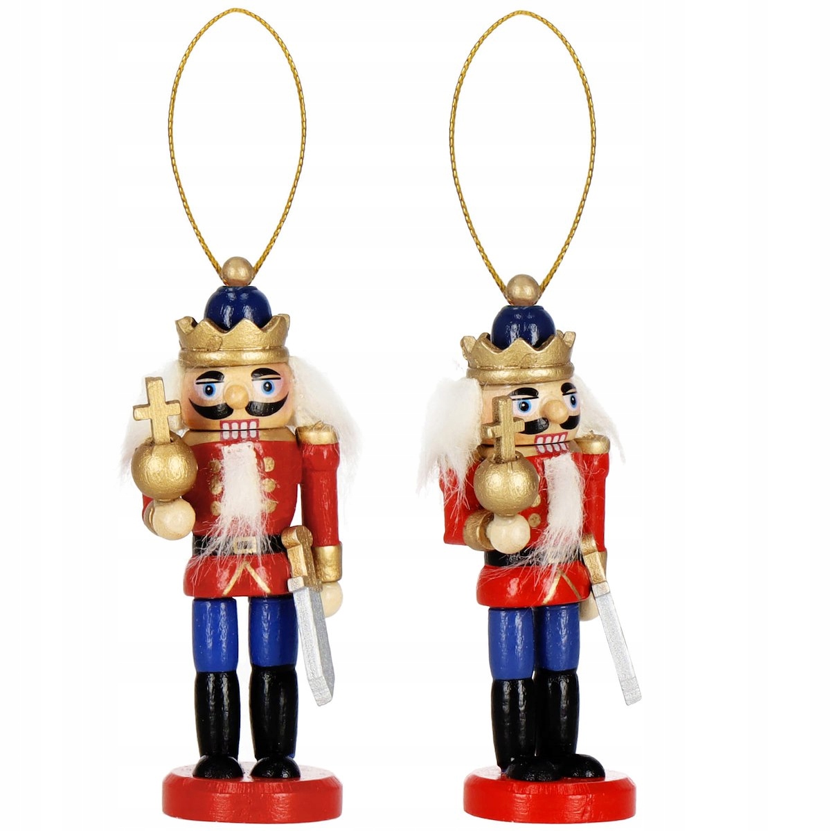 6 kosov LESENIH OKRASKOV ZA BOŽIČNO DREVO Z OREŠČKOVIMI LUPINAMI, večbarvnih