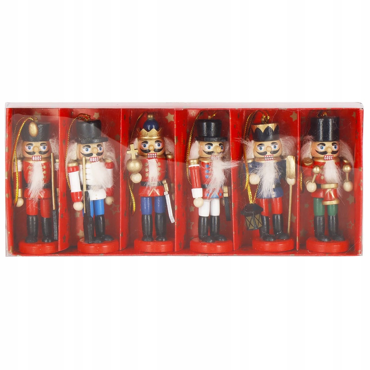 6 kosov LESENIH OBEŠALNIKOV ZA BOŽIČNO DREVO Z OREŠČKIMI LUPINAMI OKRASKI ZA BOŽIČNO DREVO Material: les