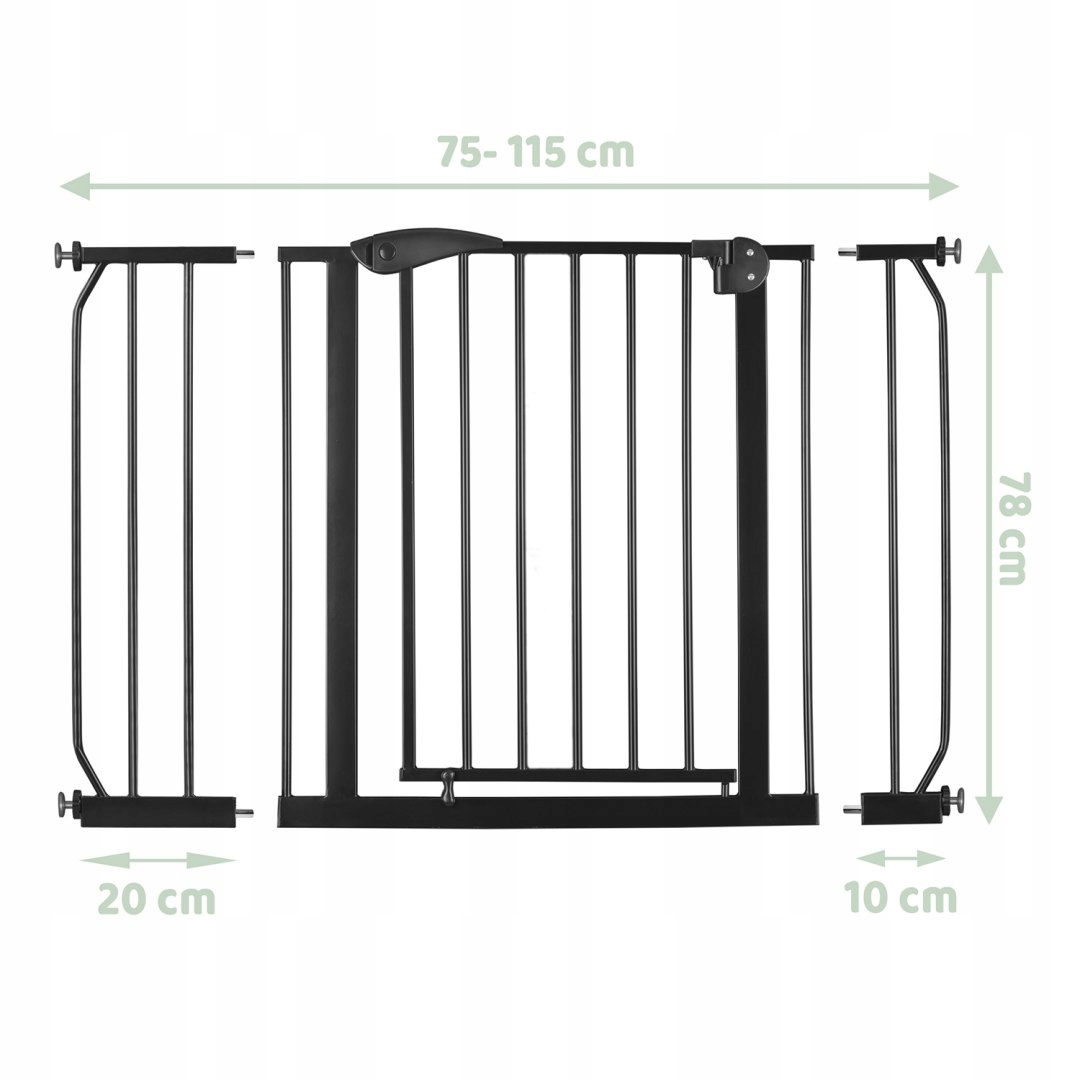 OGRAJA STOPNICE ZA OTROŠKA VARNOSTNA VRATA 75 cm Barva črna