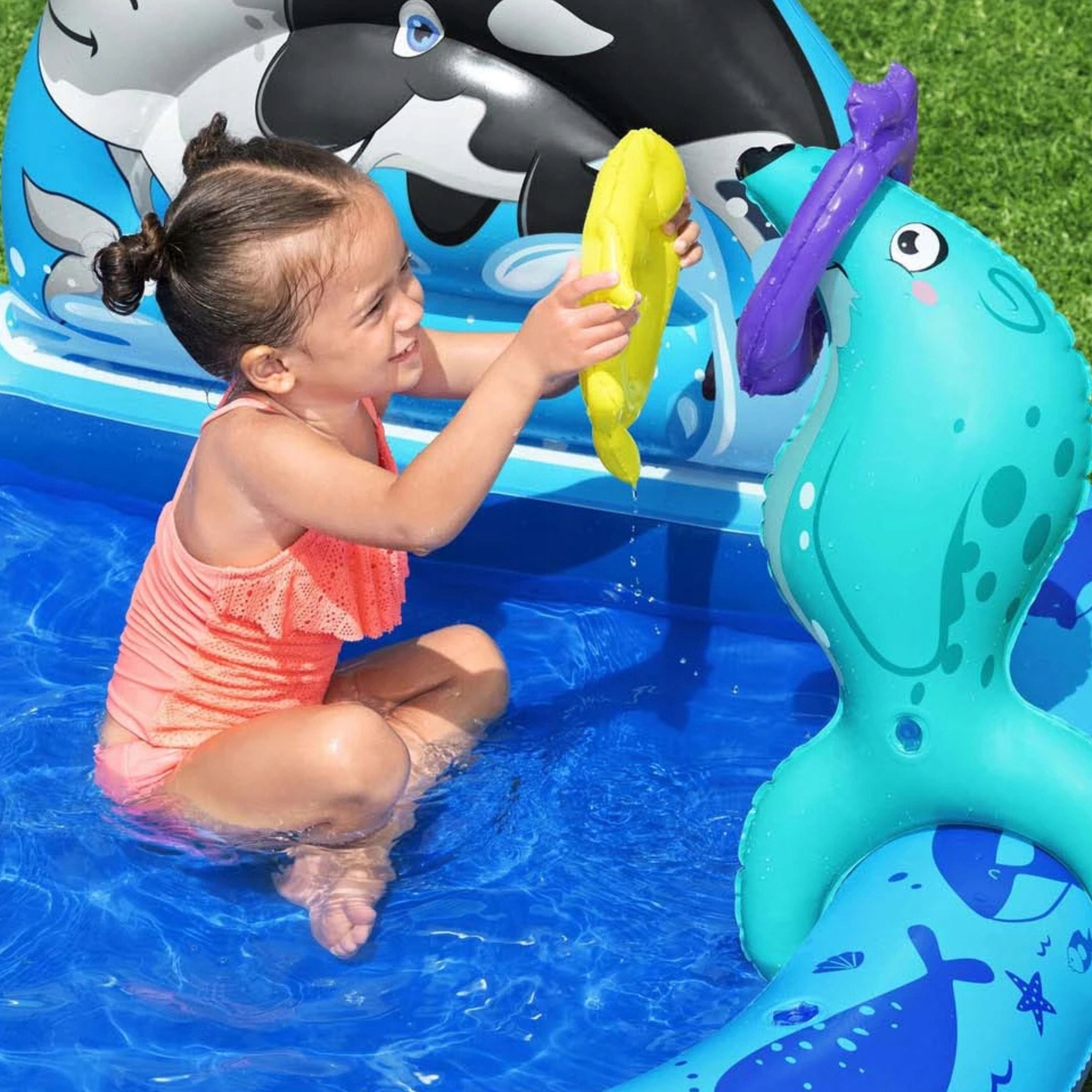 NAPIHLJIVI BAZEN ZA OTROŠKO IGRIŠČE BESTWAY POLETJE 84l ZA VODO 134x131x73 cm Dolžina 134 cm