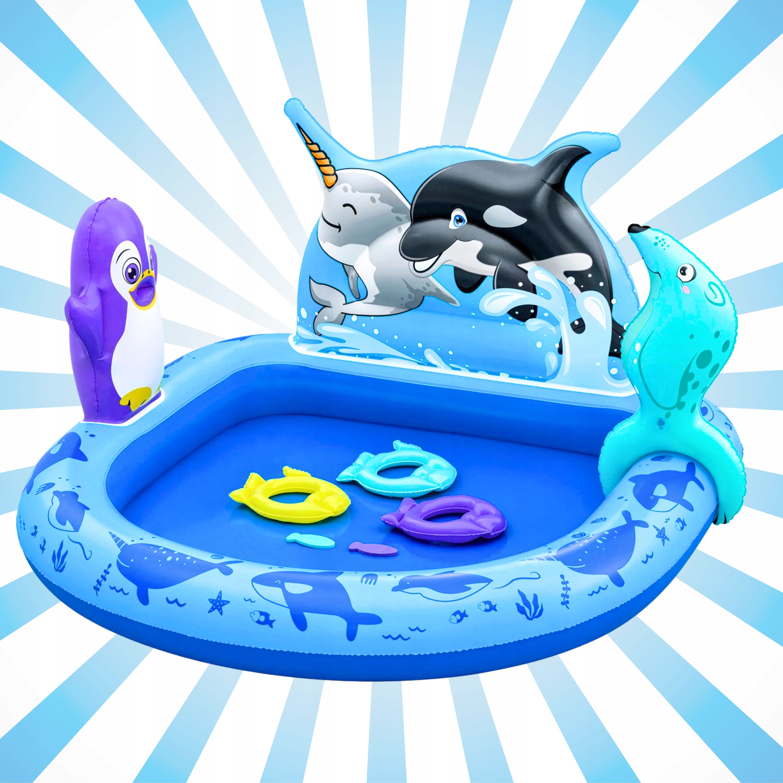 NAPIHLJIVI BAZEN ZA OTROŠKO IGRIŠČE BESTWAY POLETJE 84l VODE 134x131x73 cm Modre barve