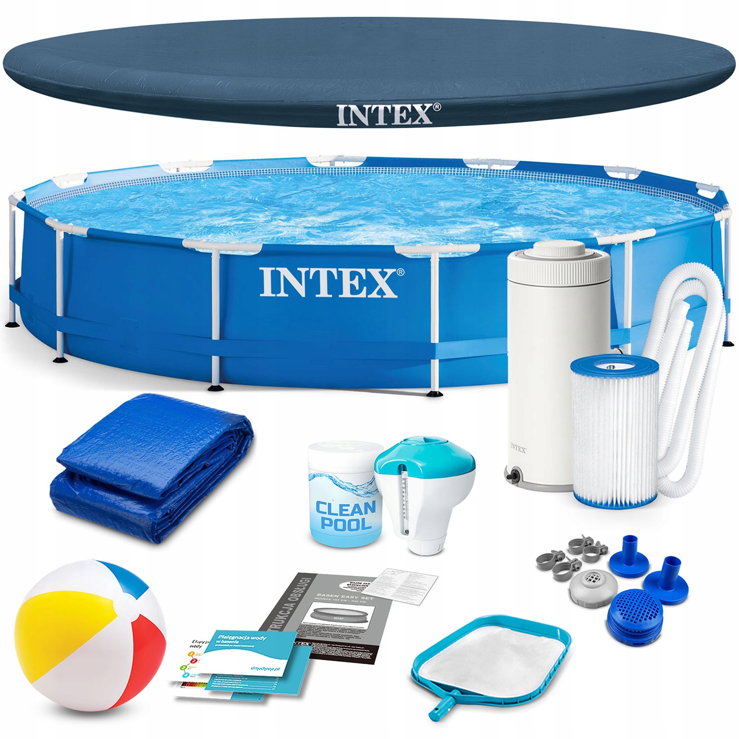 VRTNI BAZEN Z OKVIRJEM 366x76 INTEX KOMPLET 28212 VSA OPREMA