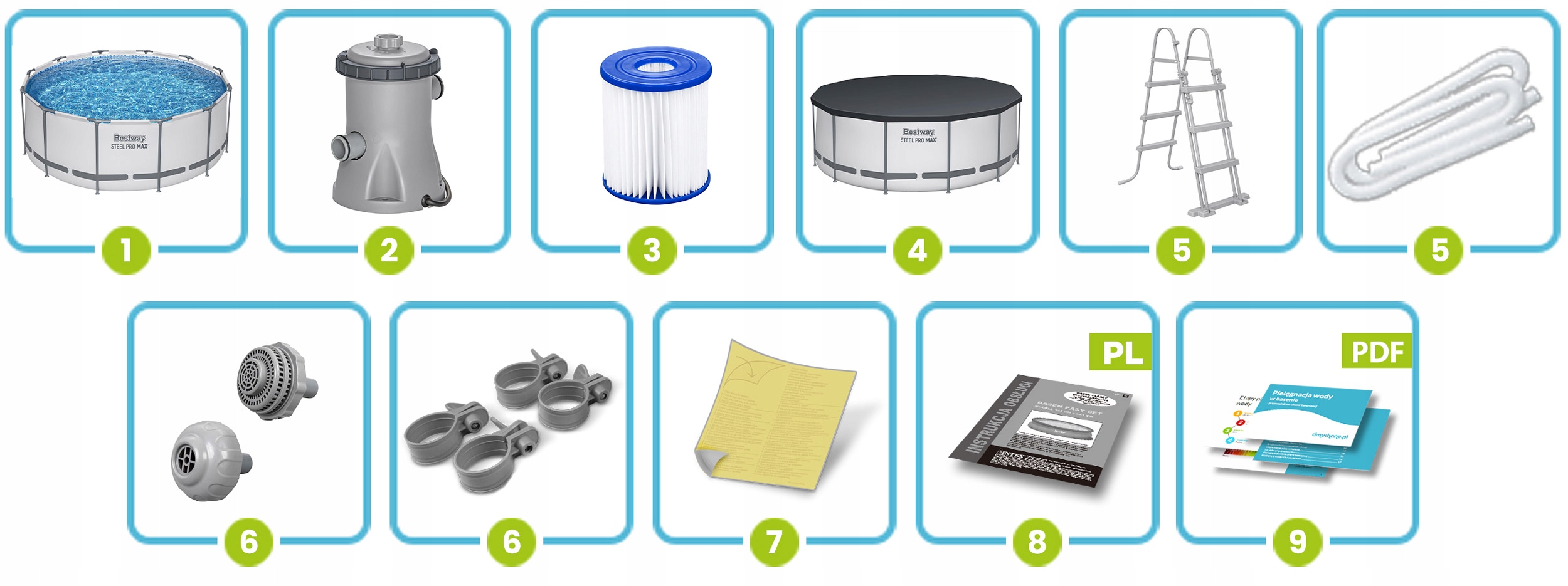 OKROGLI VRTNI DRUŽINSKI BAZEN Z OKVIRJEM 366x122cm BESTWAY 11v1 KOMPLET Koda proizvajalca 56420-M