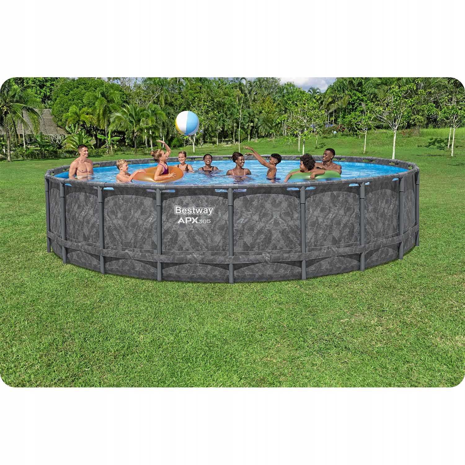 BAZEN Z OKVIRJEM IN ČRPALKO ZA PESK 671 X 132 CM 11-V-1 KOMPLET BESTWAY MODEL 2025 Dolžina 671 cm