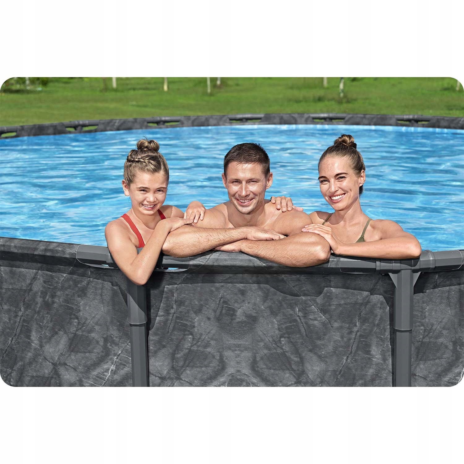 BAZEN Z OKVIRJEM IN ČRPALKO ZA PESK 671 X 132 CM 11-V-1 KOMPLET BESTWAY MODEL 2025 Prostornina 40377 l