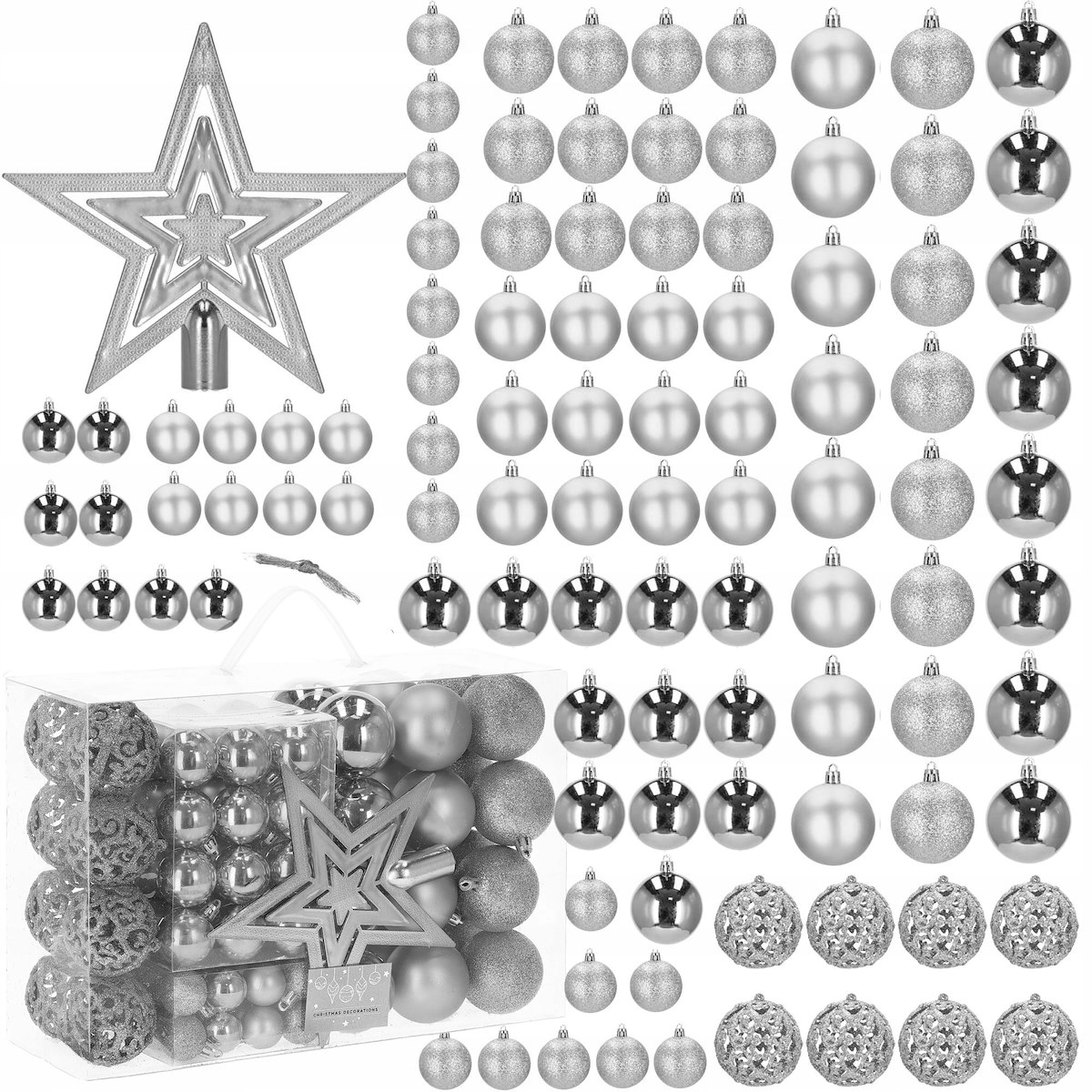 KOMPLET BOŽIČNIH KROG XXL 101 kos VZORCI BOŽIČNIH KROG OBESKI OKRASCI EAN (GTIN) 5903021939272