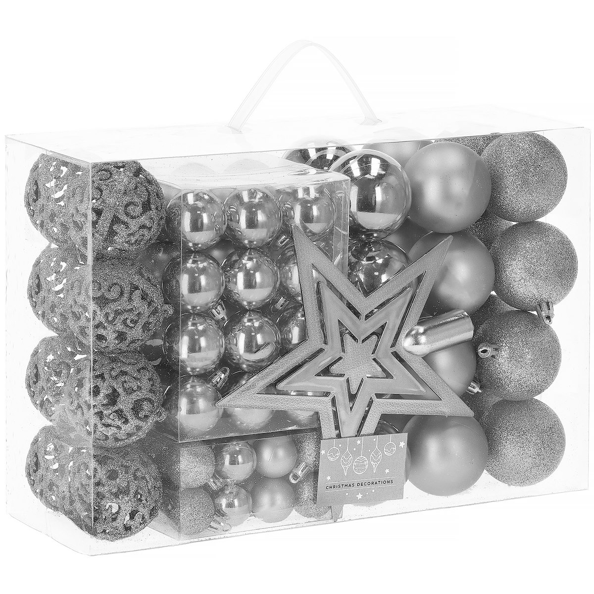 KOMPLET BOŽIČNIH KROG XXL 101 kos BOŽIČNI VZOREC KROG OBESKI OKRAS Motiv krogle