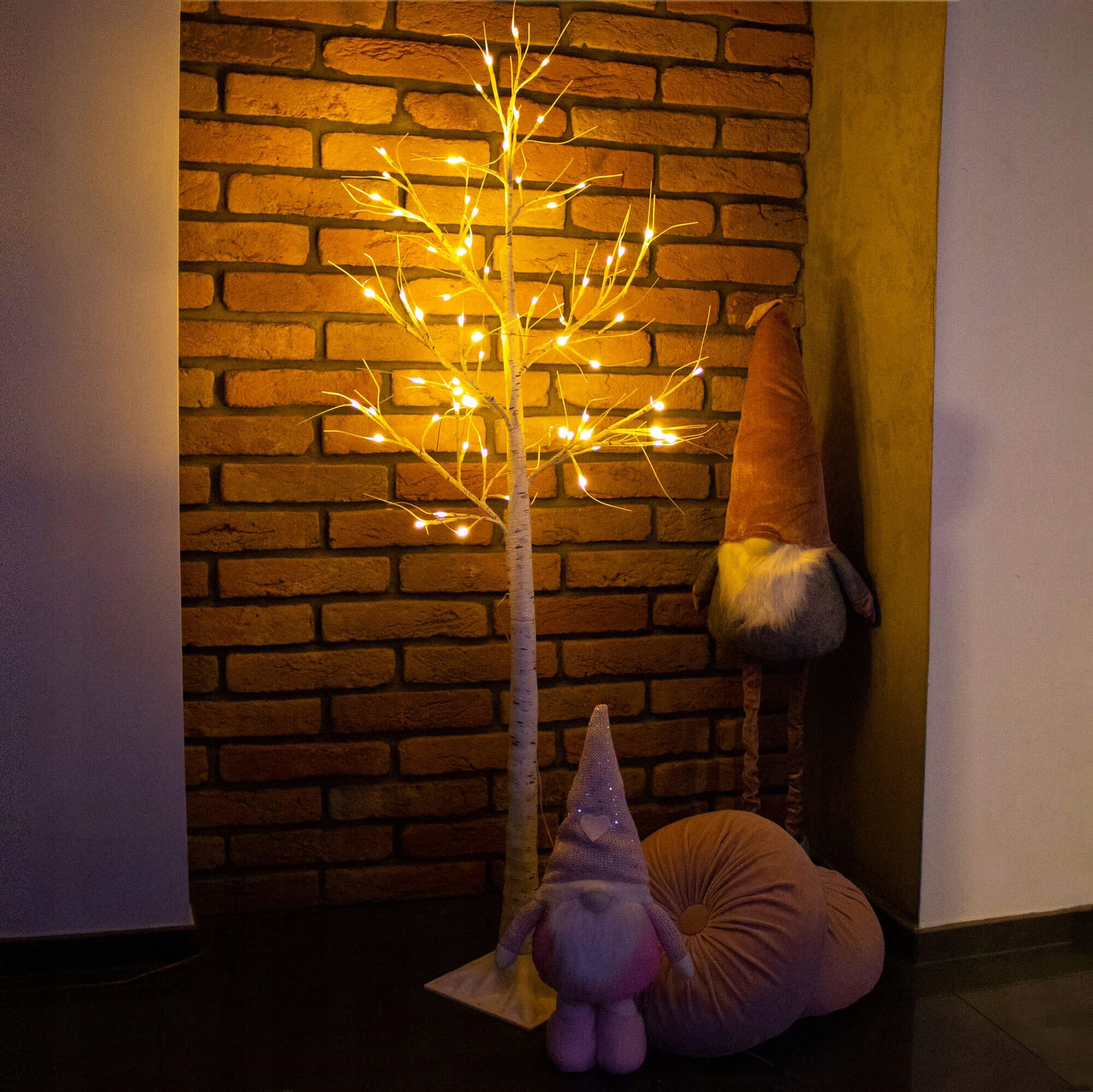 BRZOZA 144LED DRZEWKO ŚWIĄTECZNE ZDOBNE ŚWIECĄCE LAMPKI BIAŁE CIEPŁE 210cm Długość sznura 3 m