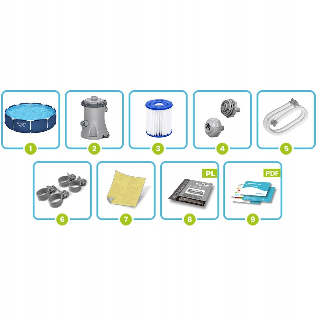 Vrtni bazen z okvirjem 305 x 76 cm 8 v 1 Bestway 56679 Vrsta okvirja