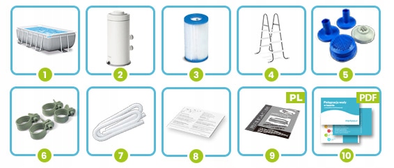 Vrtni bazen Prism Frame 300 x 175 x 80 cm 4v1 INTEX 26784 Prostornina 3539 l