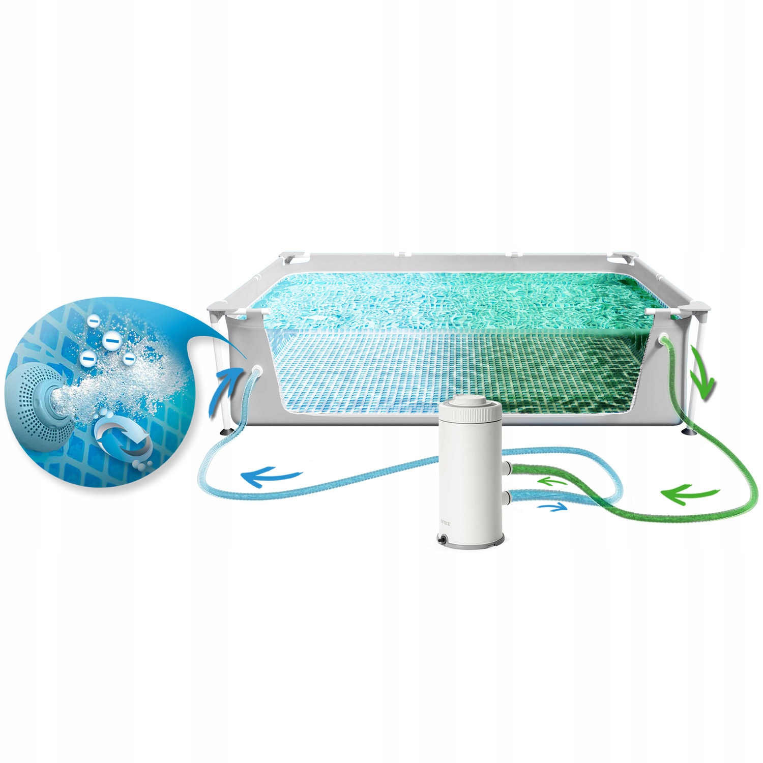 Vrtni bazen Prism Frame 300 x 175 x 80 cm 4v1 INTEX 26784 Višina 80 cm