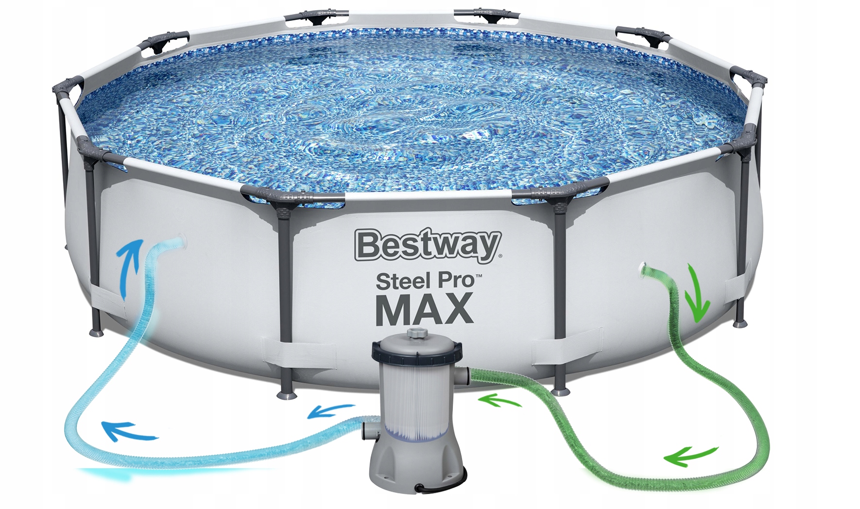 Bestway 17-v-1 Max Steel Pro Max Series okrogel bazen z okvirjem 305x76 cm
