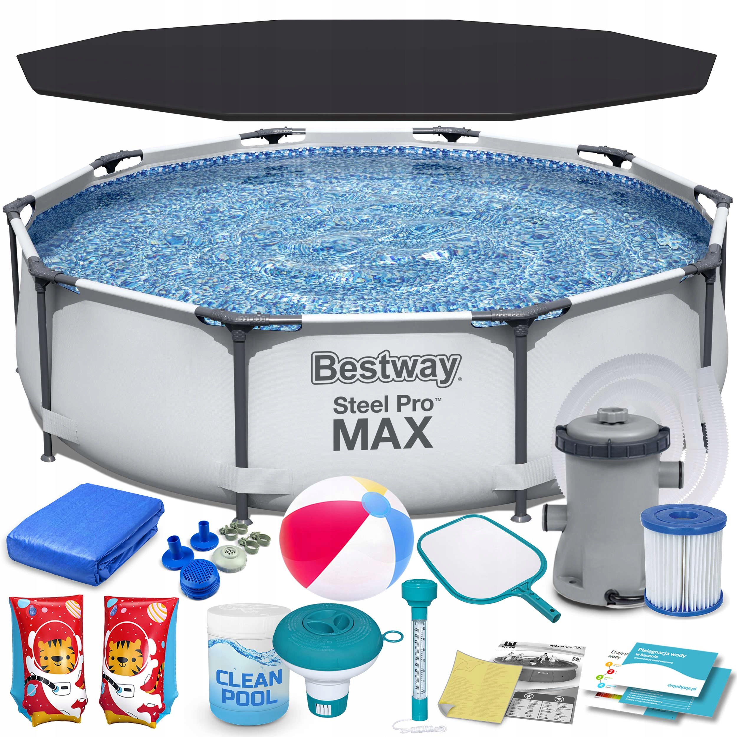 Okrogli vrtni bazen z okvirjem 305x76cm Bestway 17v1 Max komplet
